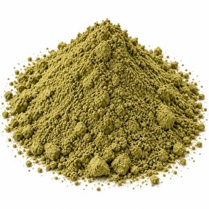 Soursop powder on a white background